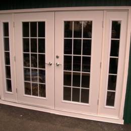 Beautiful White Patio Garden Doors With Grids
