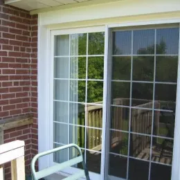 Single Sliding Door In White With Grids
